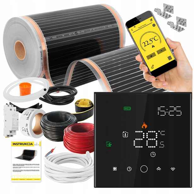 Set Fólie Vyhřívací Podložka Infračervená 160W 24m²
