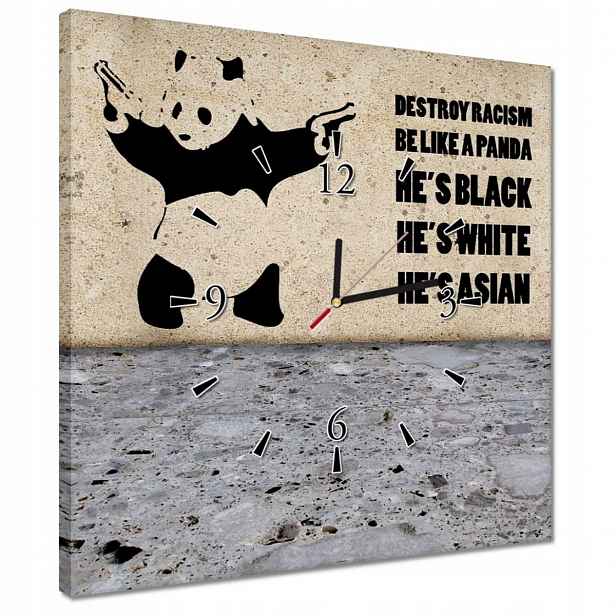 Hodiny 40x40 Banksy Panda