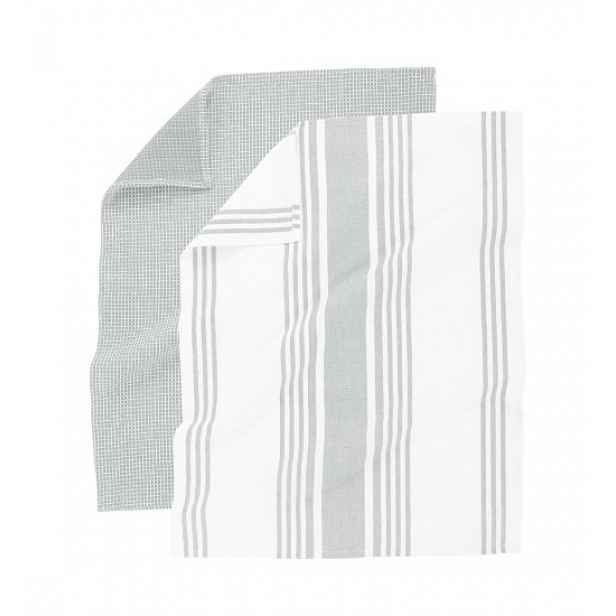 Sada 4 kuchyňských utěrek, bavlna, 50 x 70 cm, "Combo", Light Grey - T