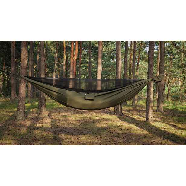 Táborová houpací síť Medvěd s moskytiérou Double Zip Olive TigerWood