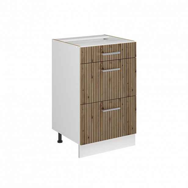 Vicco SPODNÍ SKŘÍŇKA KUCHYŇSKÉ LINKY R-Line, Řemeslný dub/Bílá, 50 cm bez pracovní desky