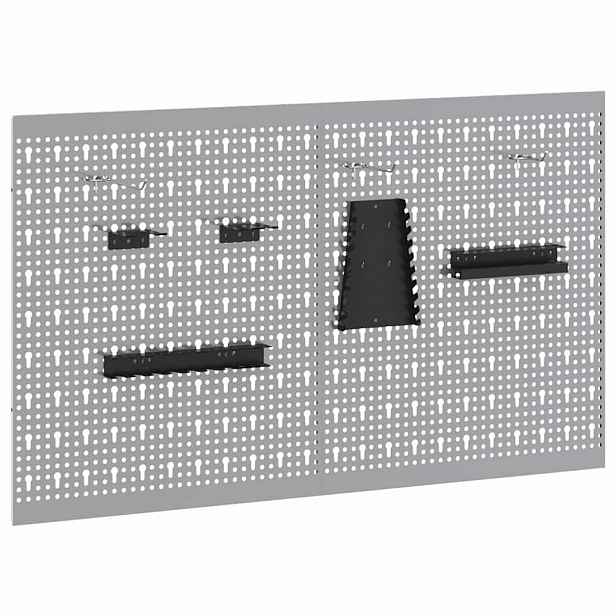 vidaXL Panel na nářadí 2 ks Šedá 100 x 1 x 60 cm Ocel