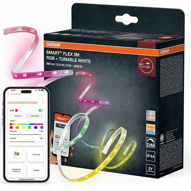 Led pásek Venkovní pásek 3 m 12.5W Cct Rgb IP44 WiFi Smart+ Flex Strips