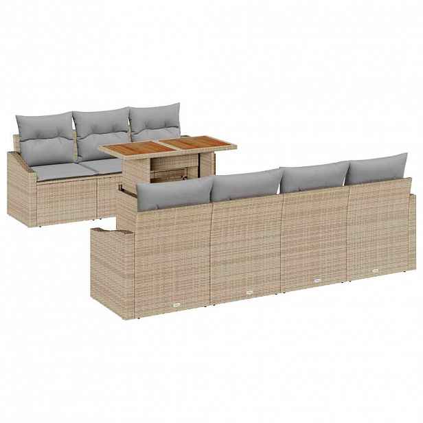 vidaXL Sada zahradních pohovek 8 ks Beige a šedá