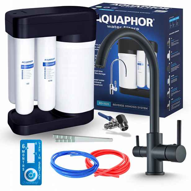Černá Kuchyňská Baterie A Filtr Aquaphor Morion 102S Reverzní Osmóza Pzh