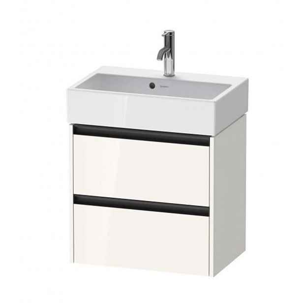 Duravit Ketho.2 - Umyvadlová skříňka 55x58x39 cm, 2 zásuvky, lesklá bílá K25273022220000