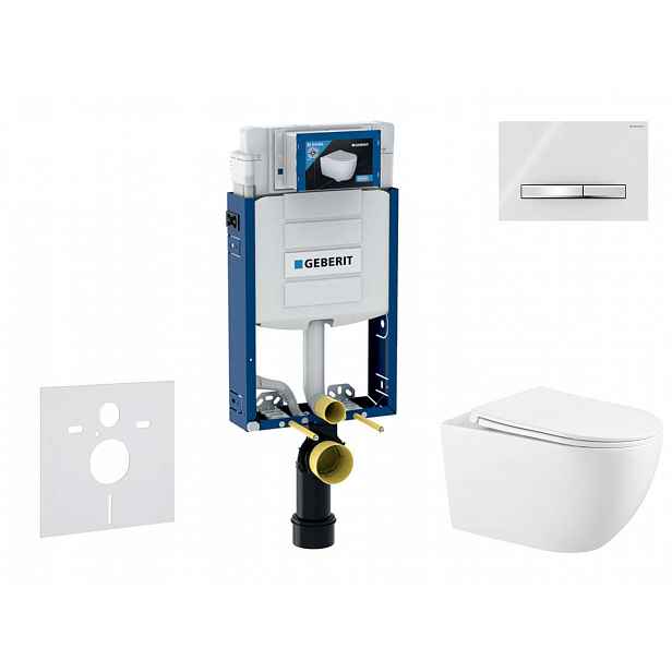 Geberit Kombifix - Set předstěnové instalace, klozetu Gaia a sedátka softclose, tlačítko Sigma50, chrom/alpská bílá SANI15CA3126