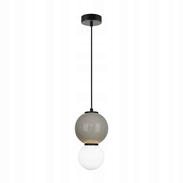 Italux Moderní závěsná lampa Ø15 cm Šedo-bílá Led 5W Pieve