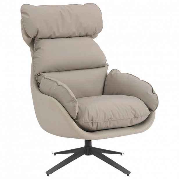 MID.YOU RELAXAČNÍ KŘESLO, textil, šedohnědá
