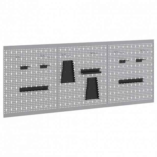 vidaXL Panel na nářadí 3 ks Šedá 150 x 1 x 60 cm