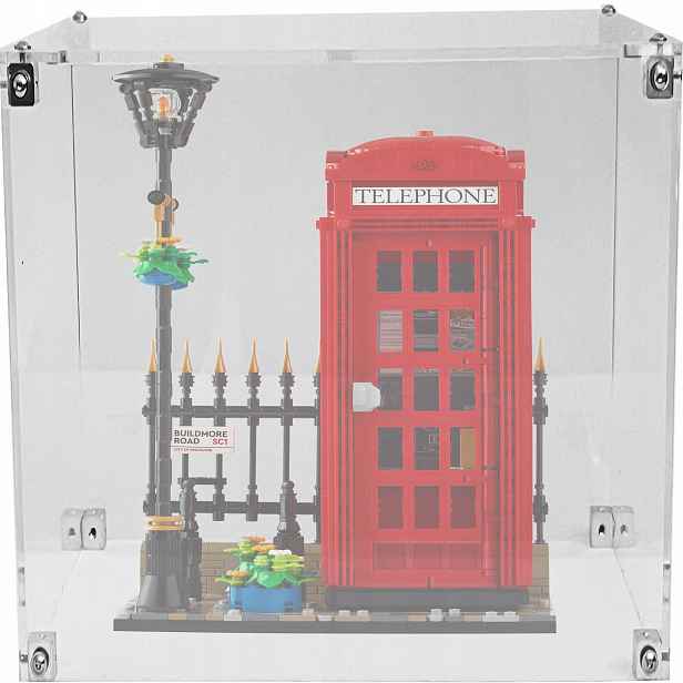 Vitrína Drewlandia pro stavebnici Lego 21347 londýnská telefonní budka