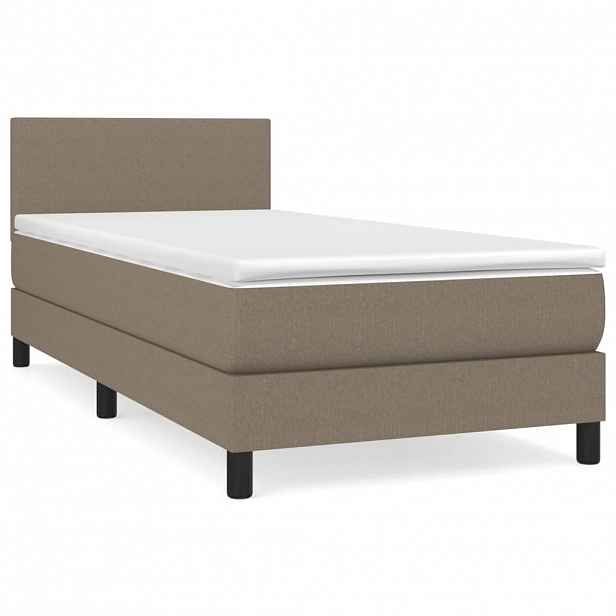 vidaXL Box spring postel s matrací taupe 90x190 cm textil