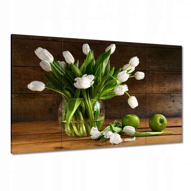 Obrazy 120x80 Bílé tulipány, Valentýn