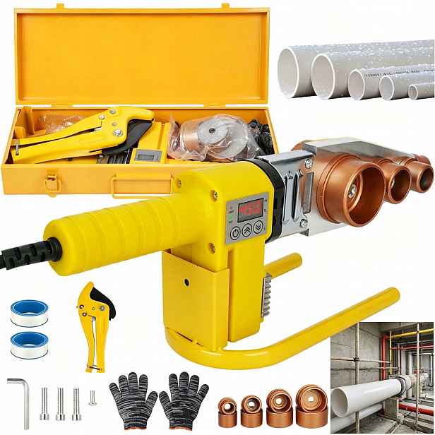 Polyfúzní Svařovací Stroj 20-63 MM Pro Silné Trubky Pp Pvc 5 Matric 1000 W, Odolný