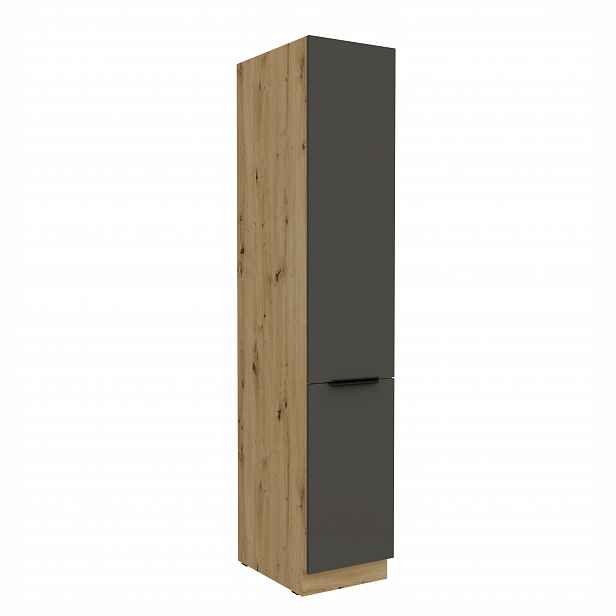 Vysoká potravinová skříňka Aria 40 DK-210 2F Barva korpusu: Dub artisan, Barva dvířek: GR - Graphite AFM