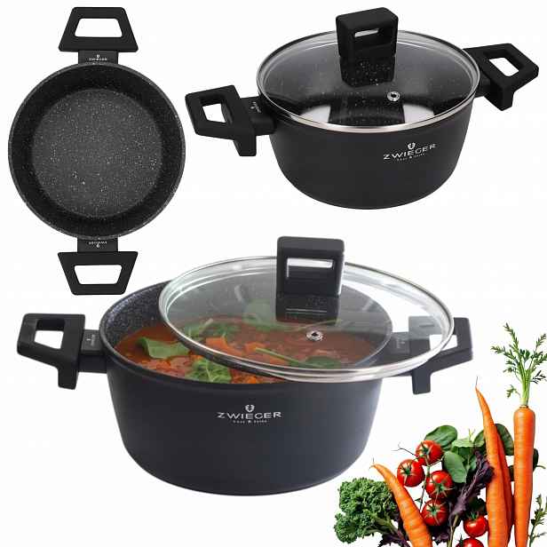 Zwieger Forte Hrnec 4,5 L S Poklicí 24 CM Černý Indukční Hliník