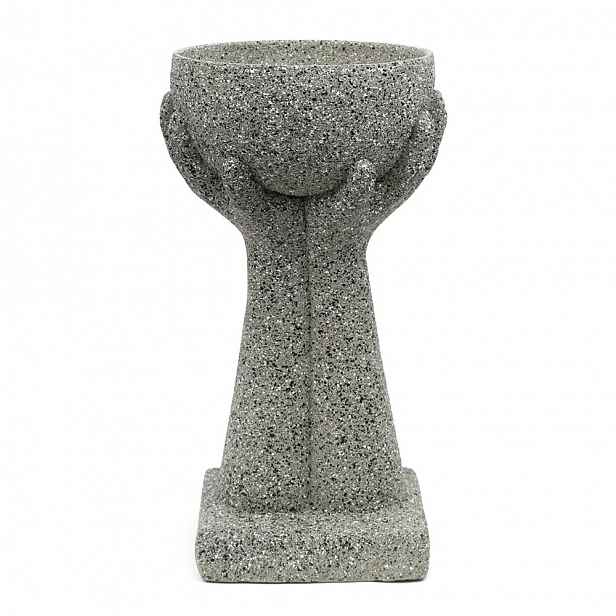 Květináč Obal Na Květináč V Dlaních Šedý 52x27 cm Betonová Dlaň 25 50