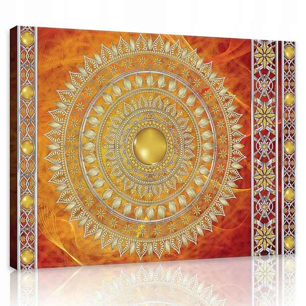 Obraz 100x75 Zlatá mandala Harmonie v obývacím pokoji dekorace plná lesku