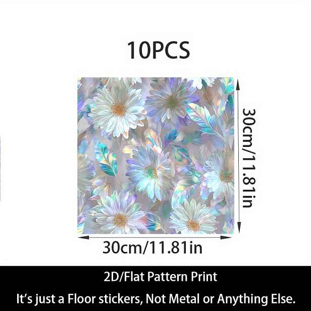 TEMU 10ks Velké Samolepicí Vinylové Podlahové a Nástěnné Panely - Odnímatelné Dlaždice Vhodné pro Kuchyň, Koupelnu, Obývací Pokoj, Samolepící /Stěny,