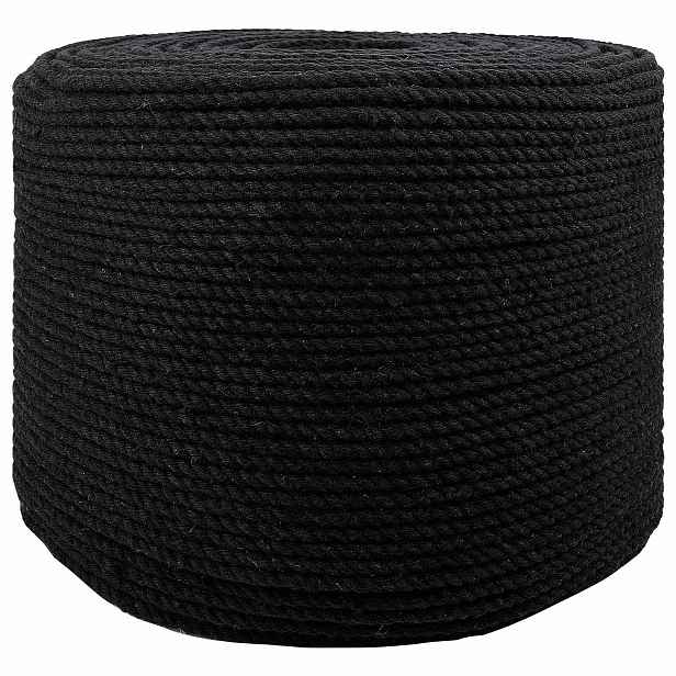 vidaXL Bavlněné lano 8 mm 50 m Černá 100% bavlna