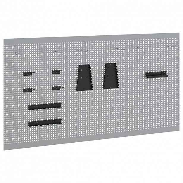 vidaXL Panel na nářadí 3 ks Šedá 150 x 1 x 80 cm Ocel