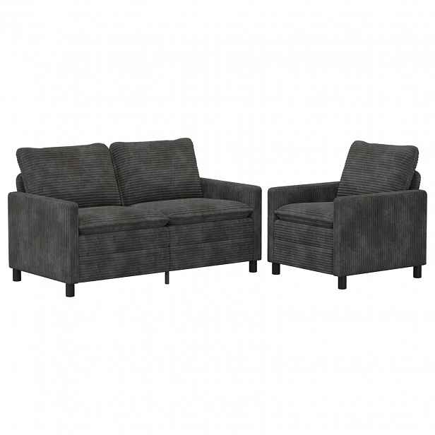 vidaXL Set pohovek 2 ks Antracitová Polyester