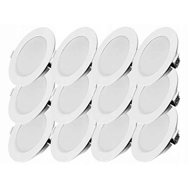 12x Plochý zapuštěný panel Slim Led 6W 230V Lampička Studená barva 6500K