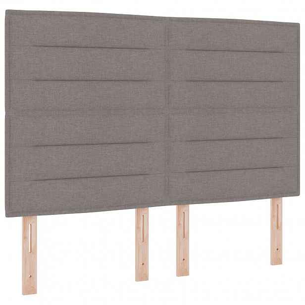 vidaXL LED hlavová deska Taupe textil