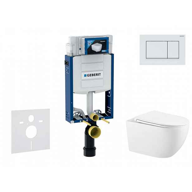 Geberit Kombifix - Set předstěnové instalace, klozetu Gaia a sedátka softclose, tlačítko Sigma20, bílá/bílá mat SANI15CA3127
