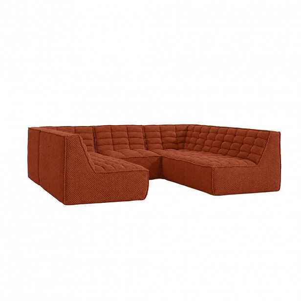 Kaiser Möbel ROHOVÁ SEDAČKA modulární Corner ve tvaru U, plyšová tkanina Pop, Měděná, LAZY U CORNER