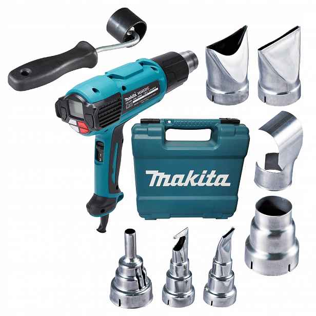 Makita HG6531CK Horkovzdušná Pistole 2000W 200–550L/MIN 50–650°C 7 Trysek Váleček Kufr