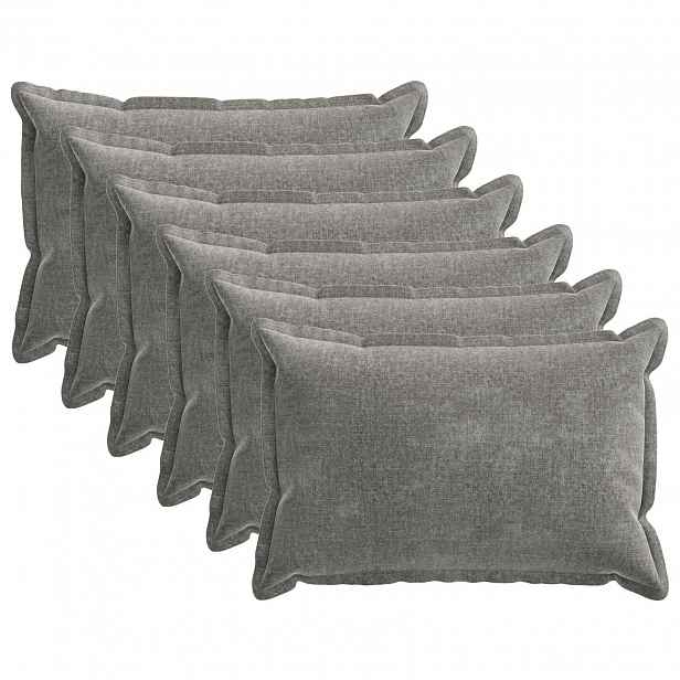 vidaXL Povlak na polštář 6 ks HOUTEN Tmavě šedá 50 x 80 cm