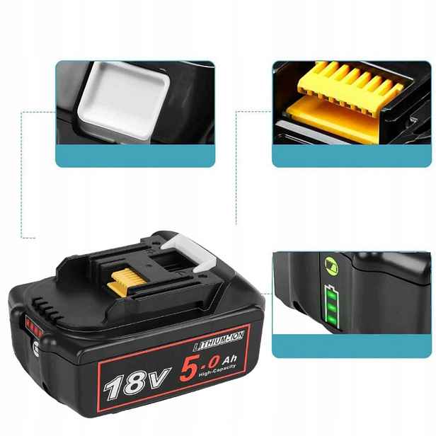 Akumulátor Náhradní Pro Makita Baterie 18V 5,0 Ah BL1850 5AH