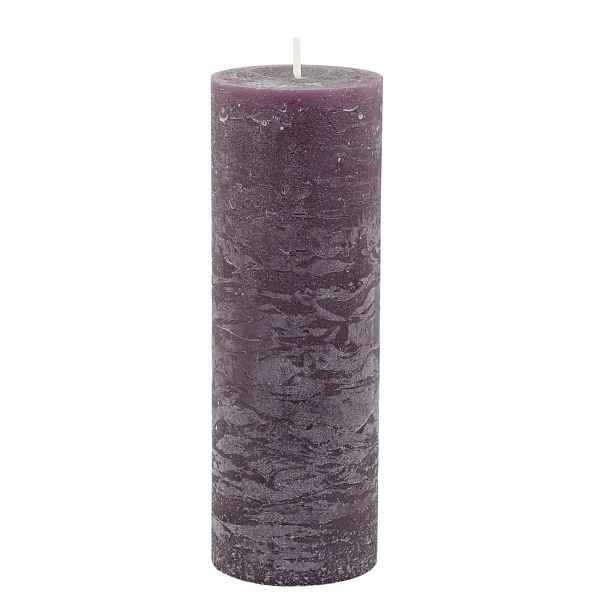 Fialová široká svíčka Macon Rustic plum - Ø 7*20cm/ 80h Chic Antique