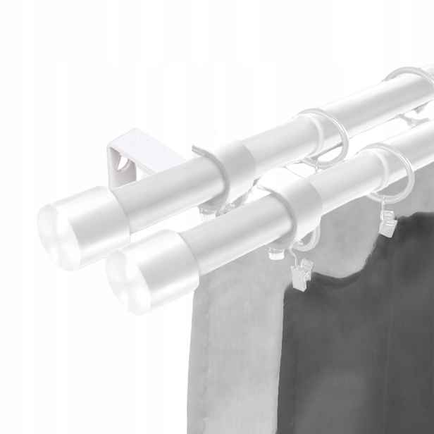 Garnýž Dvojitá Garnýž Nastavitelný Kovový Kanystr 120-230 CM, Bílý