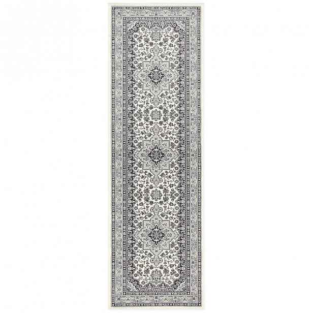 Krémově-šedý koberec Nouristan Parun Tabriz, 80 x 250 cm