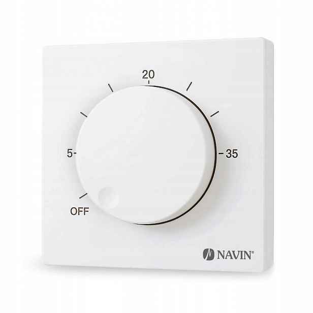 Mechanický termostat Navin EH84BM-16A pro podlahové vytápění, bílý