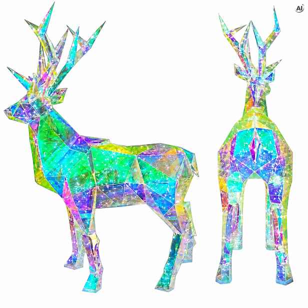 Sob Led 3D Holografická Geometrická 90 CM Zahradní Vánoční Ozdoba