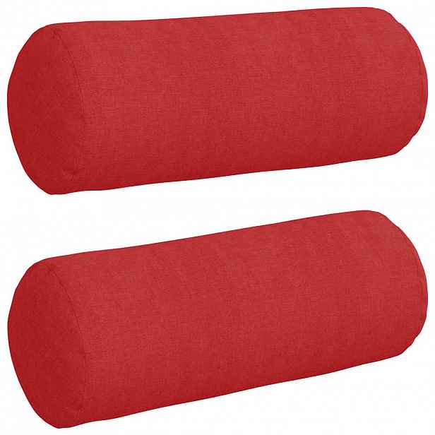 vidaXL Polštáře 2 ks textil Červená Ø 15 x 40 cm