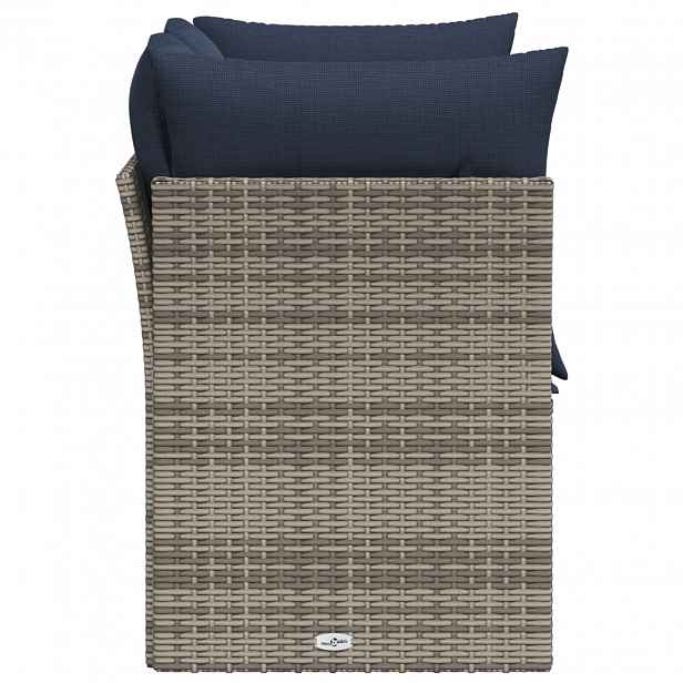 vidaXL Zahradní sofa s polštářem Šedá 124 x 62 x 69 cm Poly ratan
