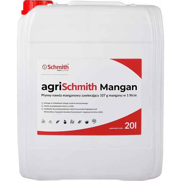 Zemědělské hnojivo mangan 20 l tekuté pro ovocné stromy, obiloviny, zeleniny Schmith