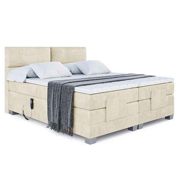 ALTDECOR BOXSPRINGOVÁ POSTEL s matrací H3/H4 - MAYA EL - 200x200 cm Béžová