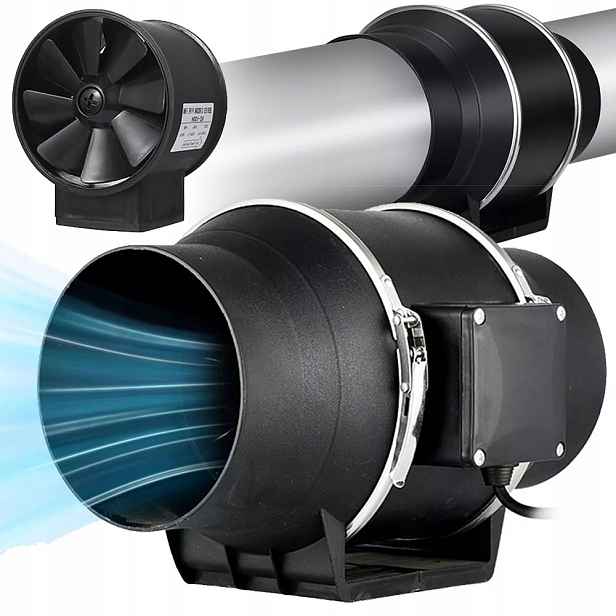 Kanálový odtahový ventilátor 80W 2-pólový 540 m3h tichý 150 mm