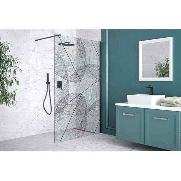 BESCO Walk-in sprchová zástěna LEAFY 110 cm; vzor listy