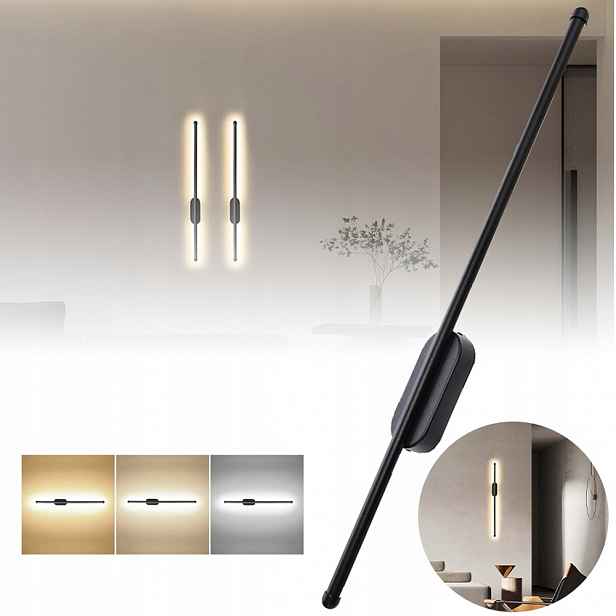 Nástěnná lampa Dlouhá Led Teplá Barva 8W 60cm Premium Černá Loft