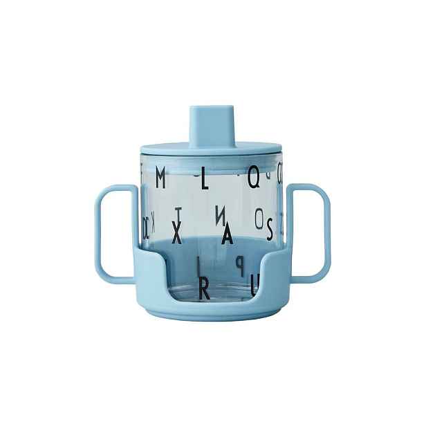 Světle modrý dětský hrnek Design Letters Grow With Your Cup