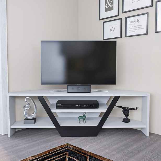 TV stolek Sares - White, Black