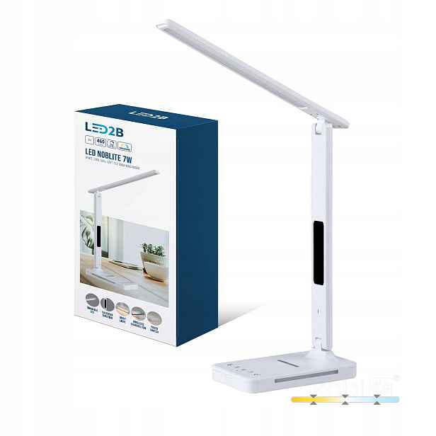 Led stolní lampa 7W cct bílá stmívatelná qi Noblite Kobi