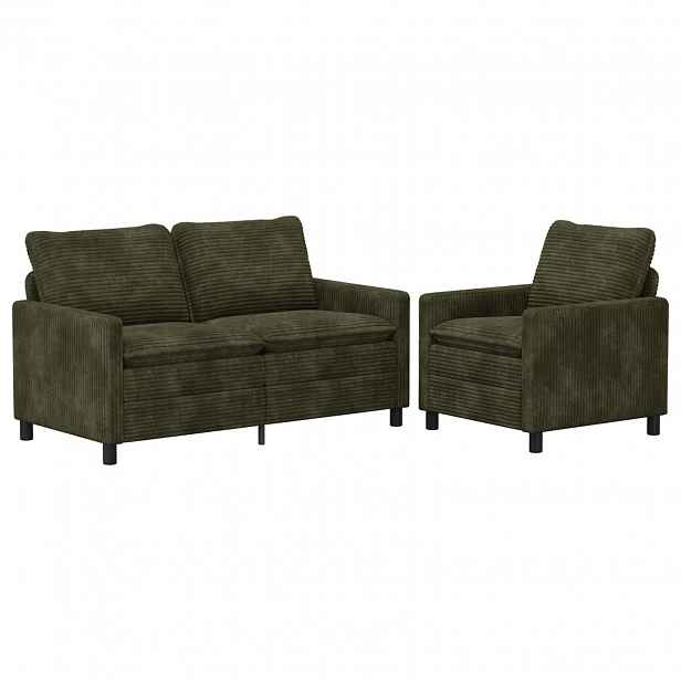 vidaXL Set pohovek 2 ks Zelená Polyester