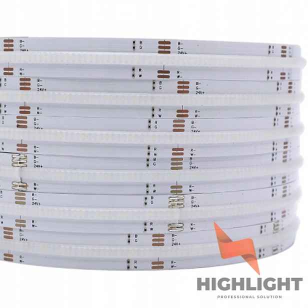 5 m Led pásek Cob Rgbw+ww Bílý Teplý 24V 16W CRI>90 896 LED/m Pro Neon